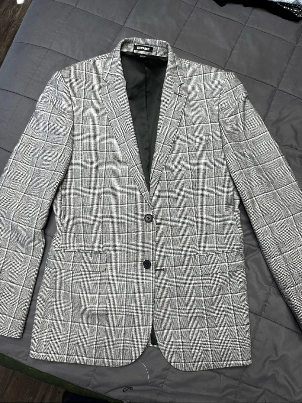 Express Men's Gray Glen Plaid Two-Button Sport Coat
